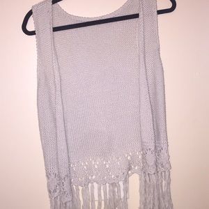Fringe knit vest